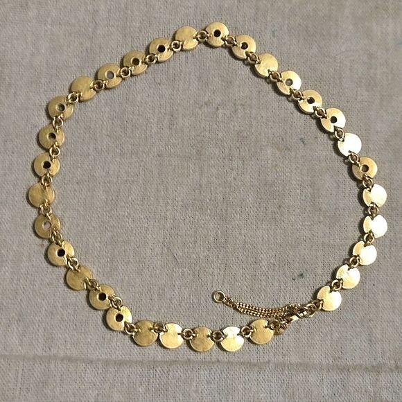 Madewell Brushed Gold Acetate Dot Coin MCM Mobwife Necklace - Picture 9 of 10